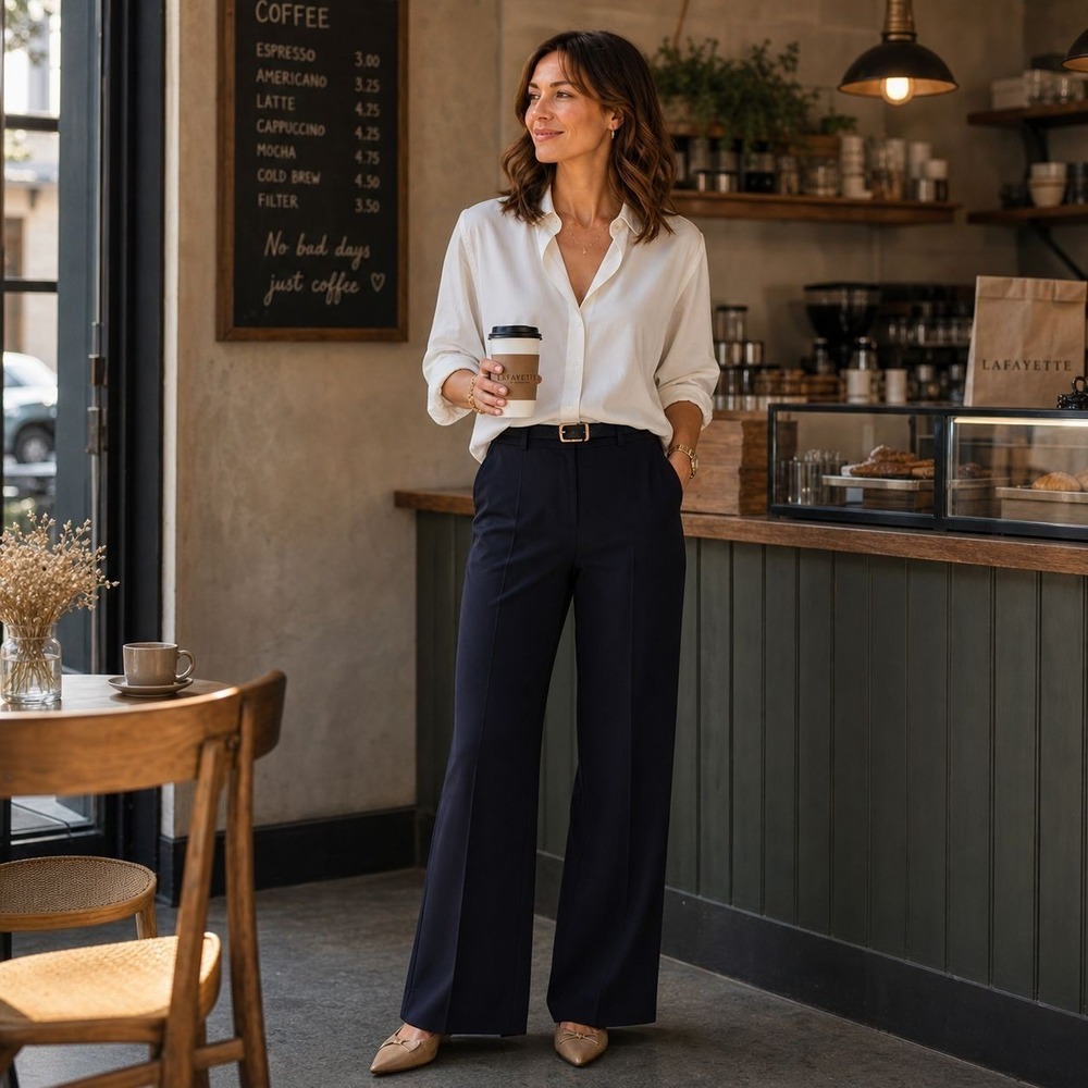 LAFAYETTE 148 NEW YORK Women's Dress Pants Barrow‎ 12 Navy Virgin Wool Straight